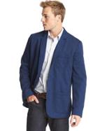 Gap Men Indigo Herringbone Blazer - Medium Indigo