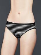 Gap Women High Cut Stripe Bikini - Pencil Stripe Black