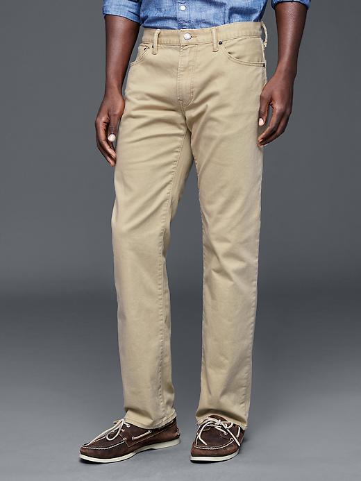 Gap Men 1969 Stretch Straight Fit Broken Twill Jeans - Khaki