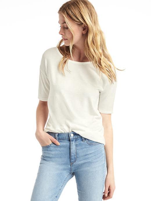 Gap Women Softspun Knit Tee - New Off White