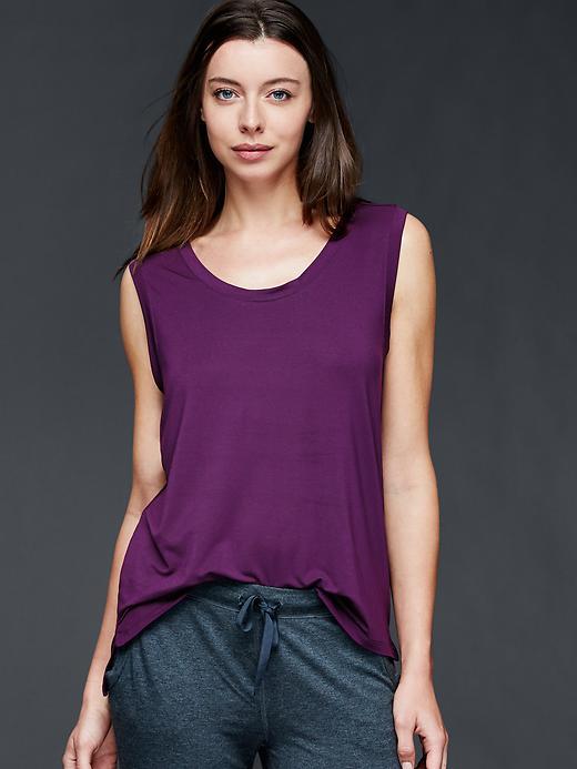 Gap Women Pure Body Modal Muscle Tank - Chic Plum