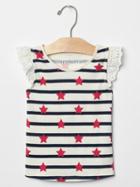 Gap Eyelet Lace Flutter Tee - Red Star