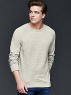 Gap Men Linen Cotton Crew Pullover - Light Heather Grey
