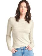 Gap Women Modern Stripe Long Sleeve Tee - Light Cream