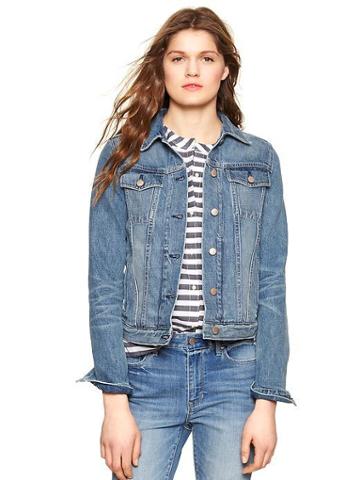 Gap 1969 Print Back Denim Jacket - Raw Indigo