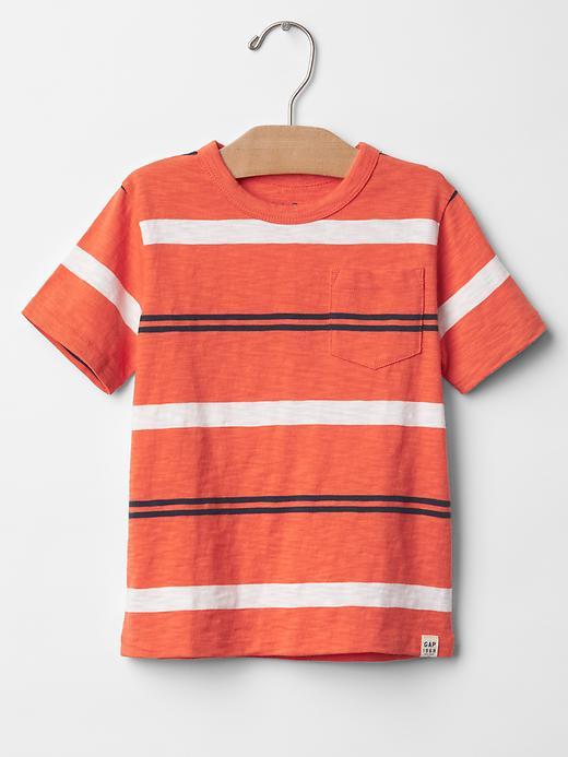 Gap Stripe Pocket Tee - Lettermen Orange