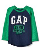 Gap Athletic Logo Slub Baseball Tee - Parrot Green 385