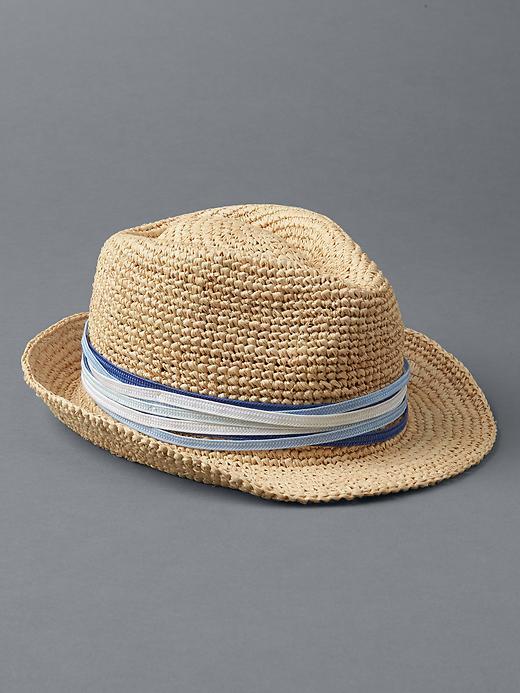 Gap Women Multi Color Band Fedora - Natural