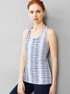 Gap Women Gapfit Printed T Back Tank - Blue Print Stripe