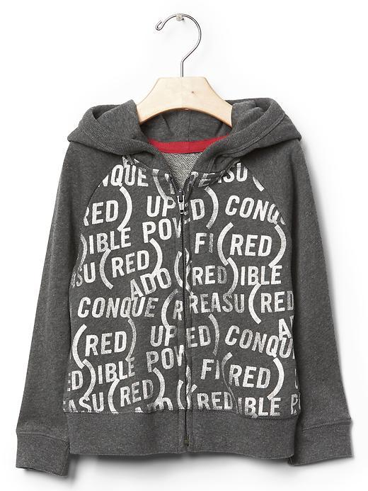 Gap Babygap X Red Statement Zip Hoodie - Light Heather Gray