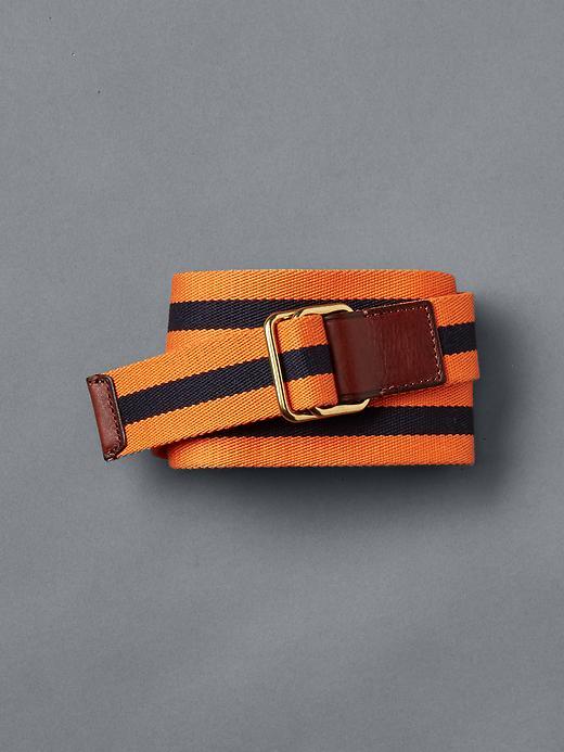 Gap Men Rugby Stripe Webbing Belt - Orange Alert