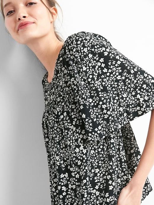 Gap Floral Swing Top - New Navy