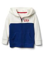 Gap Logo Colorblock Zip Hoodie - New Off White