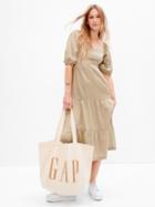Puff Tiered Midi Dress