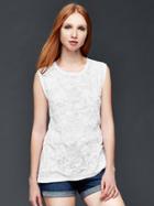Gap Embroidered Muscle Tank - White