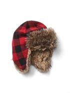 Gap Buffalo Plaid Trapper Hat - Modern Red