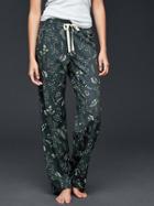 Gap Women Printed Lightweight Flannel Pants - Botanical Spr Coal
