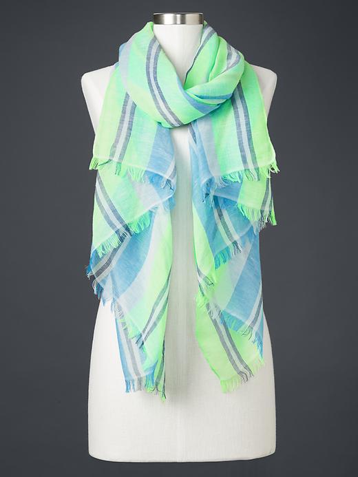 Gap Women Neon Pop Scarf - Neon Lime Green