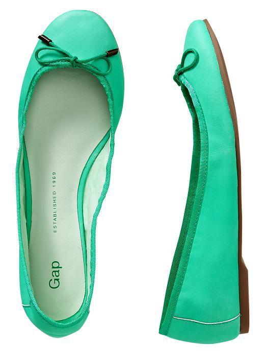 Gap Leather Ballet Flats - Deco Green