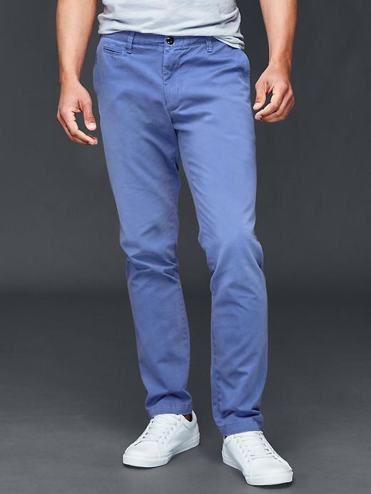 Gap Men Slub Twill Pants Slim Fit - Docksider Blue