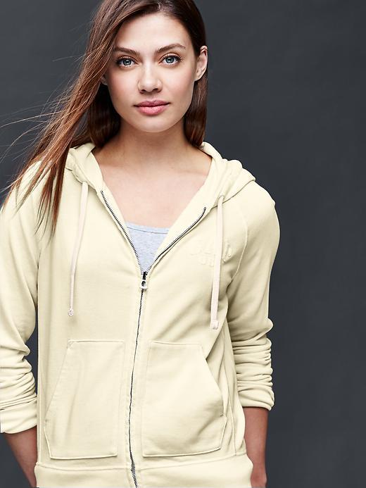 Gap Women Logo 1969 Zip Hoodie - Off White