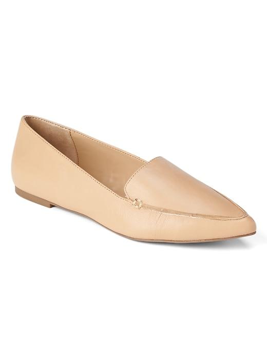 Gap Women Leather Pointed Loafers - Nude Beige