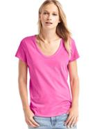 Gap Vintage Wash Scoop Neck Tee - Standout Pink