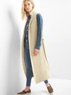 Gap Women Notch Collar Duster Vest - Beige