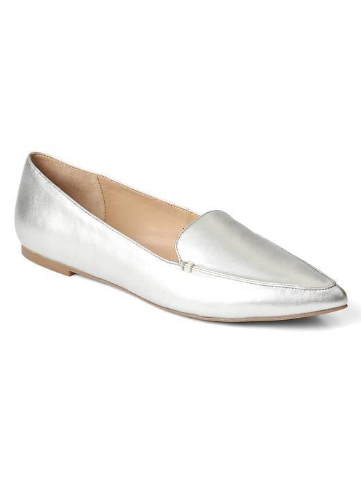 Gap Women Metallic Pointed Loafer - Silver
