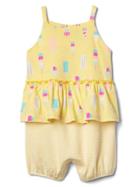 Gap Mix Print Double Layer Shorty One Piece - Creamy Yellow