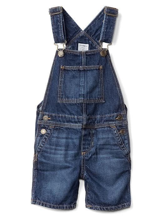 Gap 1969 Denim Short Overalls - Medium Wash