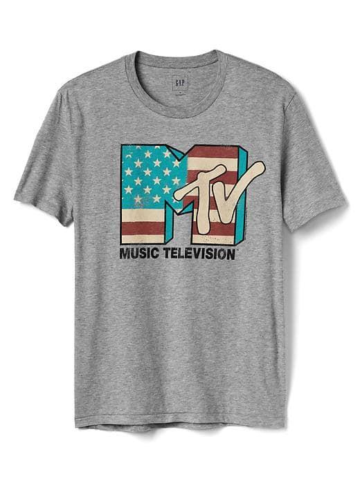 Gap Men Mtv Graphic Tee - New Heather Grey