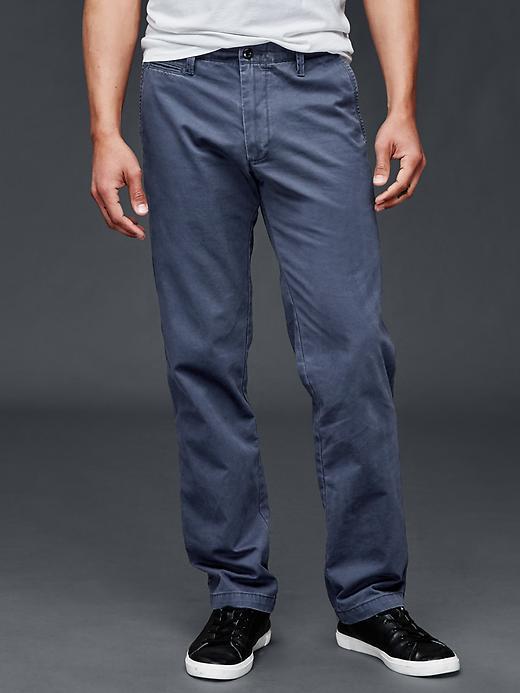 Gap Men Slub Twill Pants Straight Fit - Vintage Navy