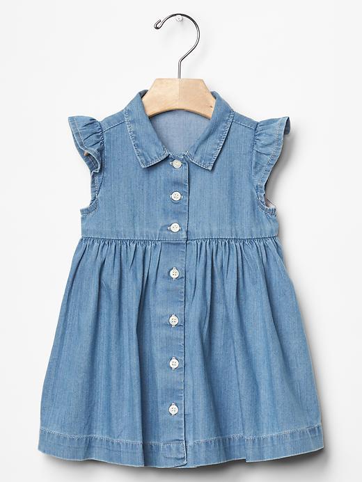 Gap 1969 Denim Shirt Dress - Light Wash Indigo