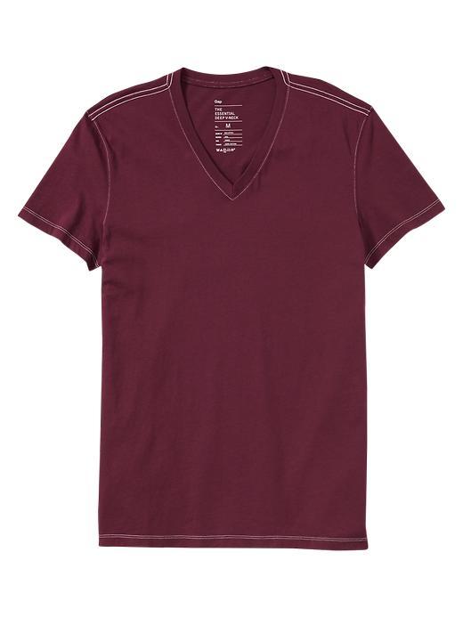 Gap Men Essential Deep V Neck T Shirt - Tuscan Red