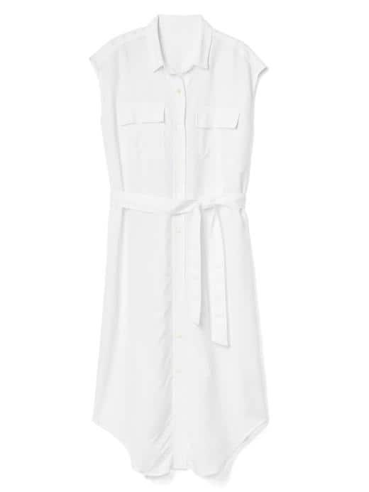 Gap Women Cap Sleeve Midi Shirtdress - White