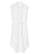 Gap Women Cap Sleeve Midi Shirtdress - White