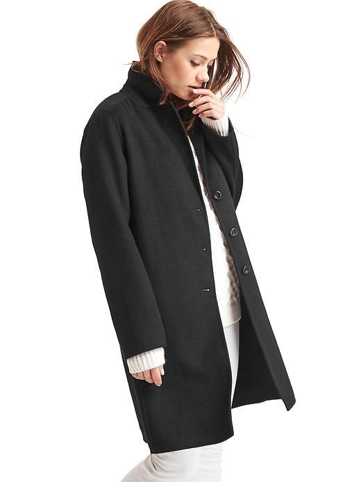 Gap Women Wool Blend Car Coat - True Black