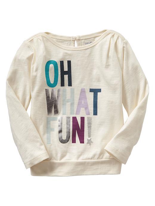 Gap Festive Graphic Banded Tee - Ivory Frost