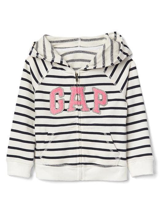 Gap Logo Terry Zip Hoodie - Basic Navy Stripe