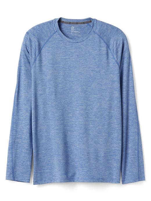 Gap Men Brushed Tech Jersey Crewneck Pullover - Blue Heather