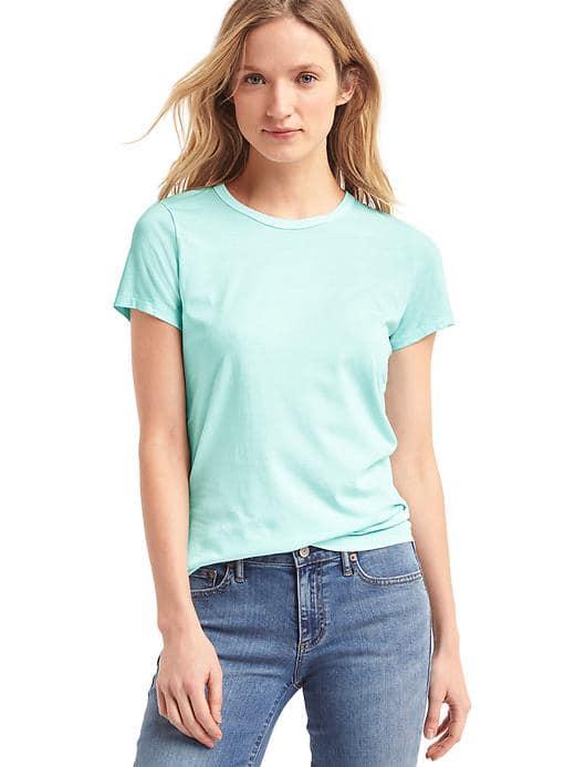 Gap Women Vintage Wash Crewneck Tee - Azul