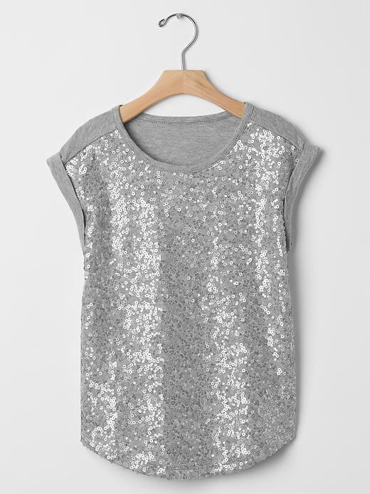 Gap Sequin Cap Tee - Heather Grey