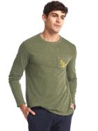Gap Men Logo Long Sleeve Pocket Tee - Black Moss