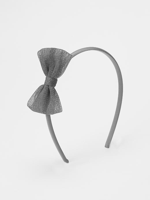 Gap Metallic Tulle Bow Headband - Silver