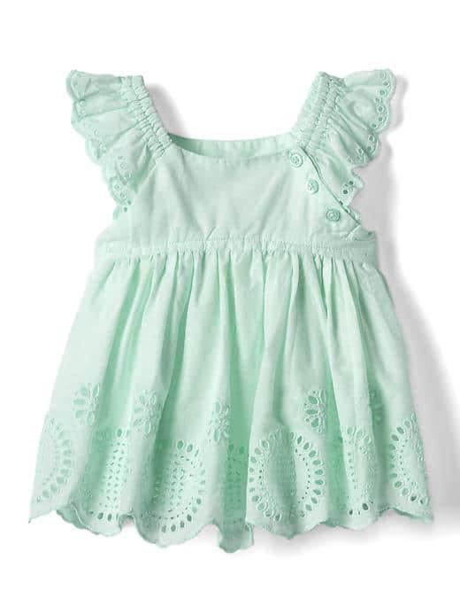 Gap Women Eyelet Flutter Top - Stillwater