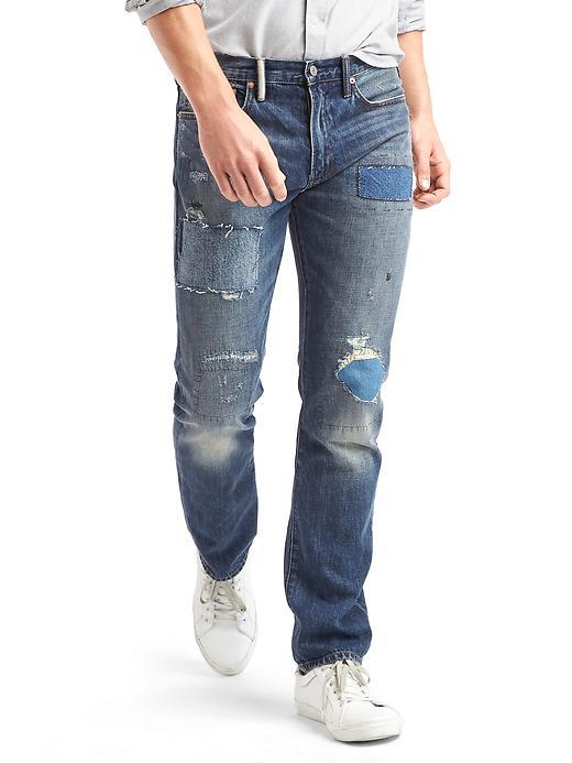 Gap Men Original 1969 Patched Slim Jeans - Medium Patchwork