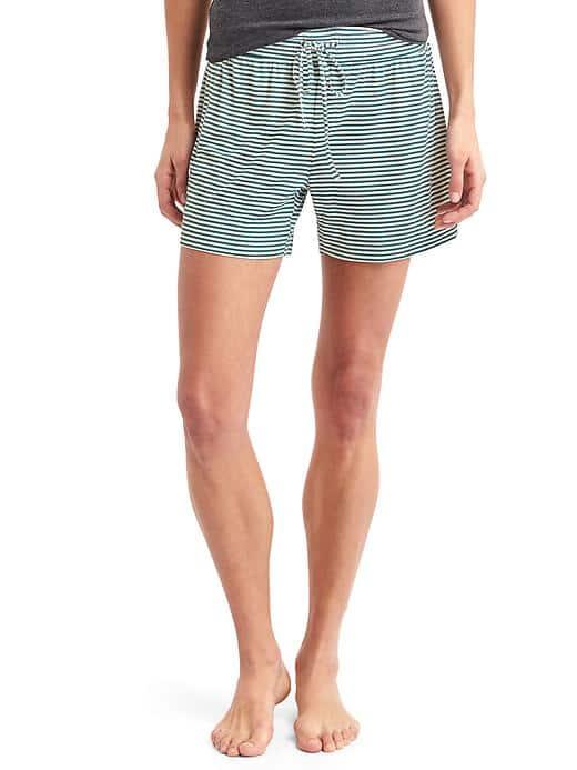 Gap Women Pure Body Modal Shorts - Green Stripe