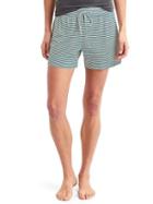 Gap Women Pure Body Modal Shorts - Green Stripe