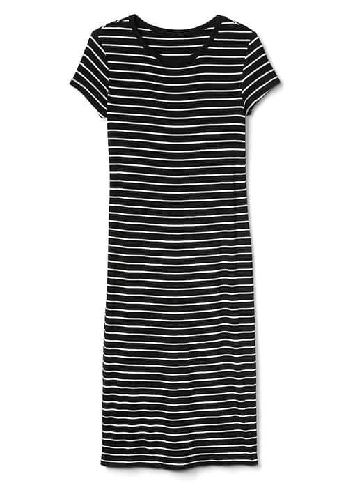 Gap Women Stripe T Shirt Dress - Black & White Stripe